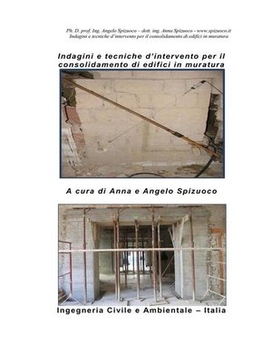cover image of Indagini e tecniche d'intervento per il consolidamento di edifici in muratura